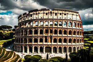 el coliseo en Roma, Italia. generado por ai foto