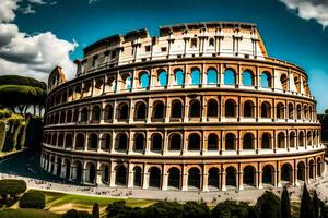 el coliseo en Roma, Italia. generado por ai foto