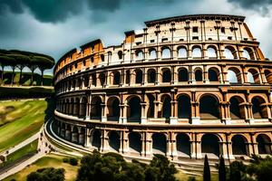 el coliseo en Roma, Italia. generado por ai foto