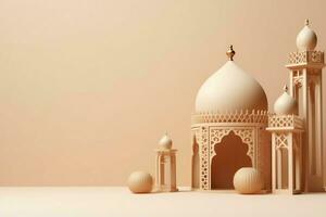 Eid mubarak and ramadan kareem greetings with islamic lantern and mosque. Eid al fitr background. Eid al fitr background of window concept by AI Generated photo
