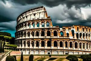 el coliseo en Roma, Italia. generado por ai foto