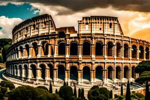 el coliseo en Roma, Italia. generado por ai foto