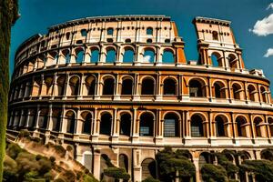 el coliseo en Roma, Italia. generado por ai foto