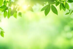 green leaves on a sunny day. AI-Generated photo