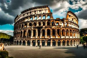 el coliseo en Roma, Italia. generado por ai foto