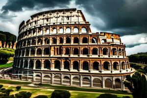 el coliseo en Roma, Italia. generado por ai foto