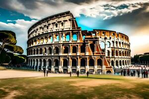 el coliseo en Roma, Italia. generado por ai foto