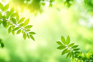 green leaves on a sunny day. AI-Generated photo