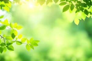 verde hojas en un soleado día. generado por ai foto