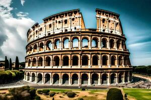 el coliseo en Roma, Italia. generado por ai foto