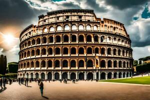 el coliseo en Roma, Italia. generado por ai foto