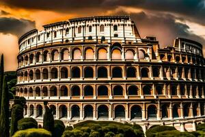 el coliseo en Roma, Italia. generado por ai foto