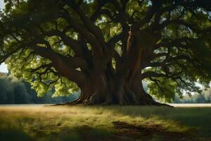 el mas grande roble árbol en el mundo. generado por ai foto