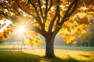 otoño árbol en el parque. generado por ai foto