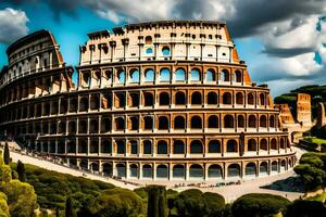 el coliseo en Roma, Italia. generado por ai foto