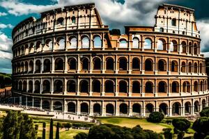 el coliseo en Roma, Italia. generado por ai foto