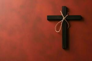 Happy good friday celebration concept with crown of thorns, bible, christian cross and copy space concept by AI Generated photo