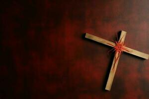 Happy good friday celebration concept with crown of thorns, bible, christian cross and copy space concept by AI Generated photo