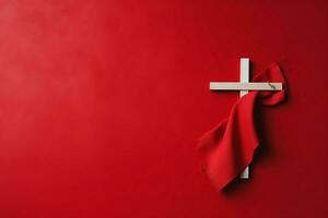 Happy good friday celebration concept with crown of thorns, bible, christian cross and copy space concept by AI Generated photo