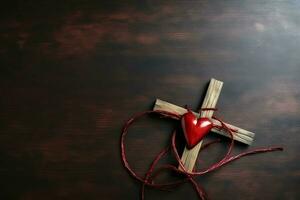 Happy good friday celebration concept with crown of thorns, bible, christian cross and copy space concept by AI Generated photo