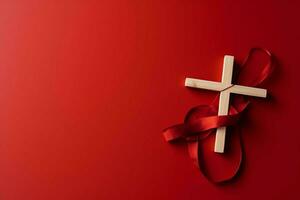 Happy good friday celebration concept with crown of thorns, bible, christian cross and copy space concept by AI Generated photo