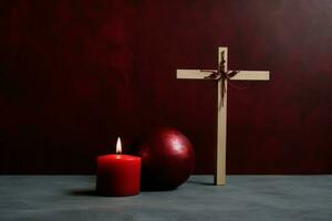 Happy good friday celebration concept with crown of thorns, bible, christian cross and copy space concept by AI Generated photo