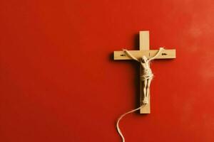 Happy good friday celebration concept with crown of thorns, bible, christian cross and copy space concept by AI Generated photo