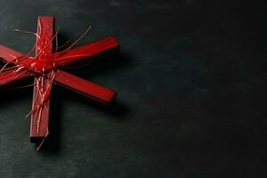 Happy good friday celebration concept with crown of thorns, bible, christian cross and copy space concept by AI Generated photo