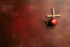 Happy good friday celebration concept with crown of thorns, bible, christian cross and copy space concept by AI Generated photo