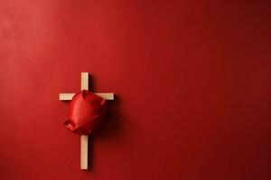 Happy good friday celebration concept with crown of thorns, bible, christian cross and copy space concept by AI Generated photo