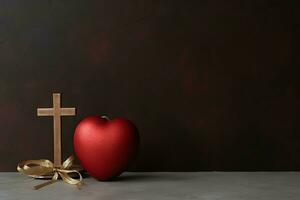 Happy good friday celebration concept with crown of thorns, bible, christian cross and copy space concept by AI Generated photo