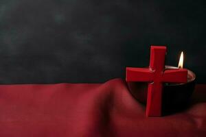 Happy good friday celebration concept with crown of thorns, bible, christian cross and copy space concept by AI Generated photo