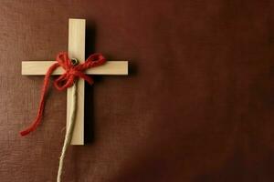 Happy good friday celebration concept with crown of thorns, bible, christian cross and copy space concept by AI Generated photo