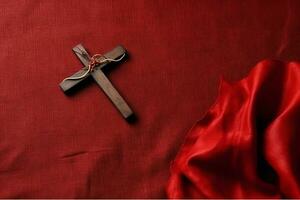 Happy good friday celebration concept with crown of thorns, bible, christian cross and copy space concept by AI Generated photo