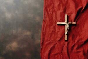 Happy good friday celebration concept with crown of thorns, bible, christian cross and copy space concept by AI Generated photo