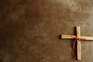 Happy good friday celebration concept with crown of thorns, bible, christian cross and copy space concept by AI Generated photo