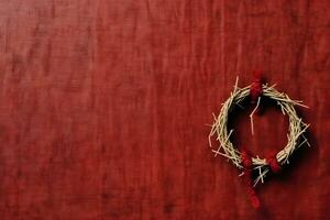 Happy good friday celebration concept with crown of thorns, bible, christian cross and copy space concept by AI Generated photo