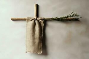 Happy good friday celebration concept with crown of thorns, bible, christian cross and copy space concept by AI Generated photo