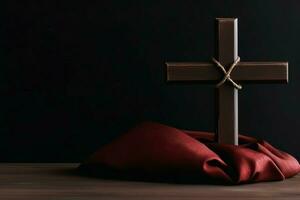 Happy good friday celebration concept with crown of thorns, bible, christian cross and copy space concept by AI Generated photo