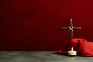 Happy good friday celebration concept with crown of thorns, bible, christian cross and copy space concept by AI Generated photo