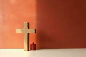 Happy good friday celebration concept with crown of thorns, bible, christian cross and copy space concept by AI Generated photo