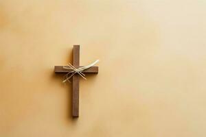Happy good friday celebration concept with crown of thorns, bible, christian cross and copy space concept by AI Generated photo