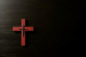 Happy good friday celebration concept with crown of thorns, bible, christian cross and copy space concept by AI Generated photo