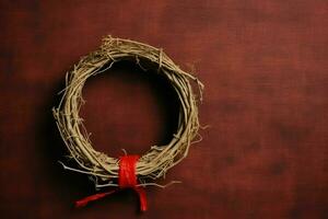 Happy good friday celebration concept with crown of thorns, bible, christian cross and copy space concept by AI Generated photo