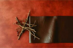 Happy good friday celebration concept with crown of thorns, bible, christian cross and copy space concept by AI Generated photo