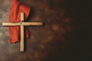 Happy good friday celebration concept with crown of thorns, bible, christian cross and copy space concept by AI Generated photo