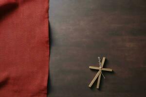 Happy good friday celebration concept with crown of thorns, bible, christian cross and copy space concept by AI Generated photo