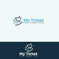 Digital ticket logo design, online ticket logo Logo For ticket vector