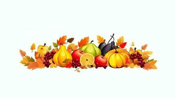 Thanksgiving day or autumn composition with pumpkin, oranges, leaves or chicken. Thanksgiving food concept by AI Generated photo