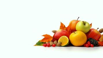 Thanksgiving day or autumn composition with pumpkin, oranges, leaves or chicken. Thanksgiving food concept by AI Generated photo